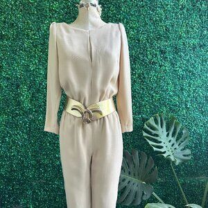 New Alonso Paris Milan New York Beige Long jumpsuit made in Italy
